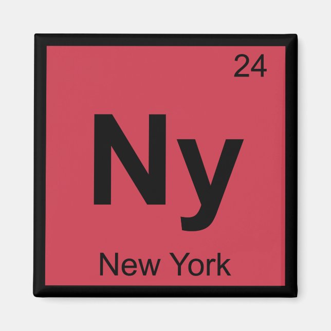 Íman Ny - Nova York Química Símbolo Periódico de Mesa (Frente)