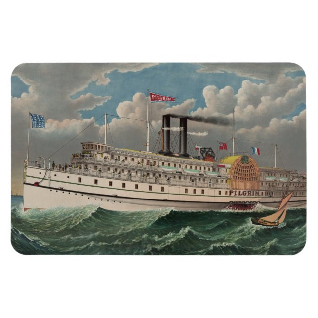 Íman NY Voyage Grand PaddleWheel Steamboat O Peregrino (Horizontal)