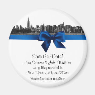 Íman NYC Amplia Linha do Horizonte Gravada BW Royal Blu