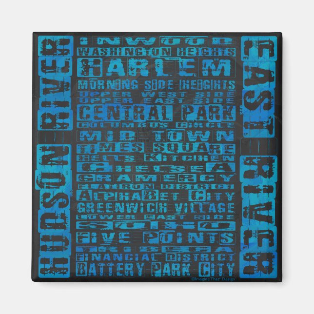 Íman NYC Neighborods Blue (Frente)