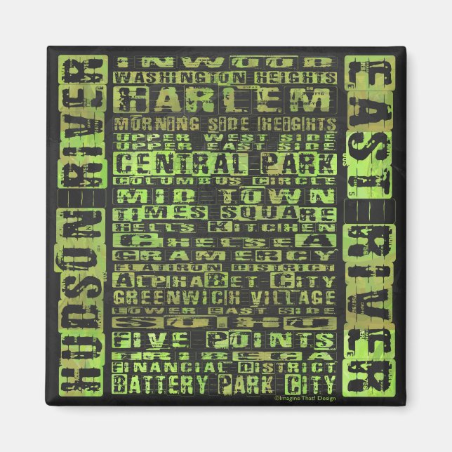 Íman NYC Neighborods Green (Frente)