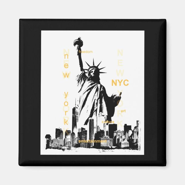 Íman Nyc New York Brooklyn Bridge Liberty Statue Mens _ (Frente)