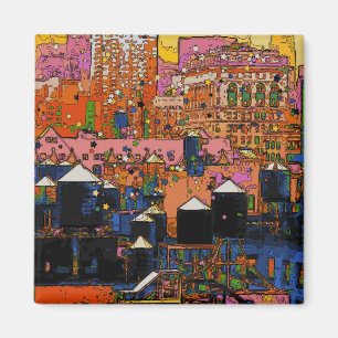 Íman NYC Psicodélico: Torres de Água NYC no inverno n