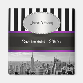Íman NYC Skyline BW Blk Wht Strp Roxo P Salvar Data