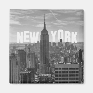 Íman NYC Skyline Empire State Building, WTC BW 2C