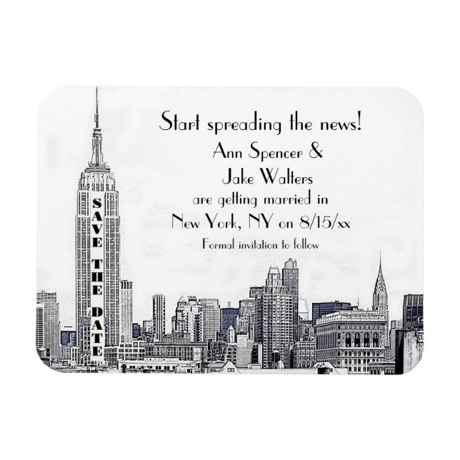 Íman NYC Skyline Gravado 01 Salve a Data (Horizontal)