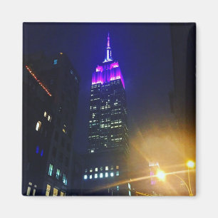 Íman NYC Skyscraper Purple Empire State Building Night