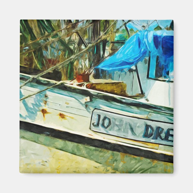 Íman O Abstrato de Shrimp Boat John Drew Impressionismo (Frente)
