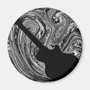 Íman O abstrato roda ímã, preto & branco da guitarra