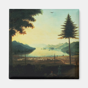 Íman O acampamento no lago George, New York, 1759 (óle