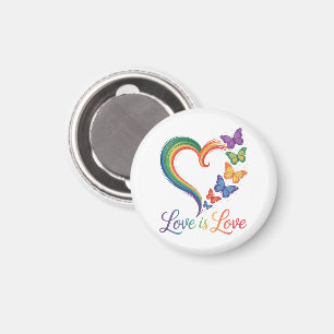 Íman O Amor é Amor LGBT Borboleta Coração Arco-íris