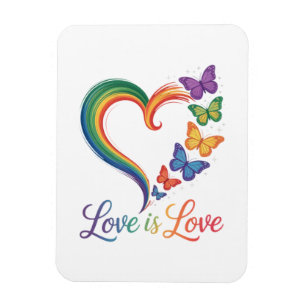 Íman O Amor é Amor LGBT Borboleta Coração Arco-íris