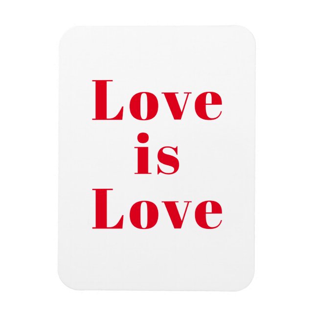 Íman "O amor é o amor" branco vermelho (Vertical)