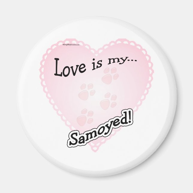 Íman O amor é o meu samoyed - Magnet (Frente)
