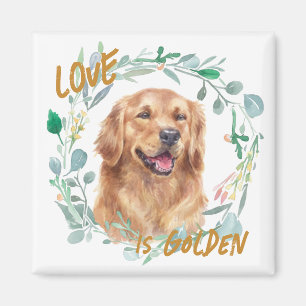 Íman O amor é Ouro Retriever Wreath