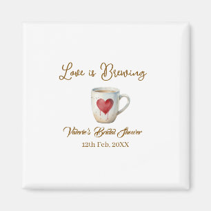 Íman O amor está preparando caneca de café branca coraç