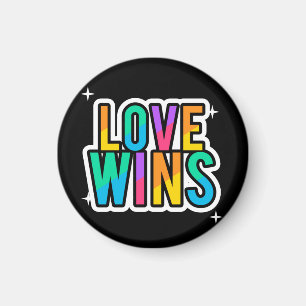 Íman O amor ganha. LGBTQ+Orgulho. Arco-íris.