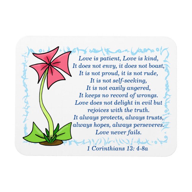 Íman O Amor Nunca Falha no Magnet (Horizontal)