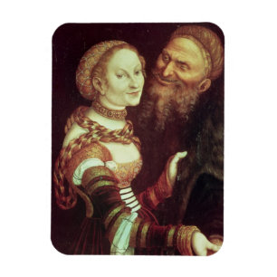 Íman O ancião Lovesick, 1553 (óleo no painel)