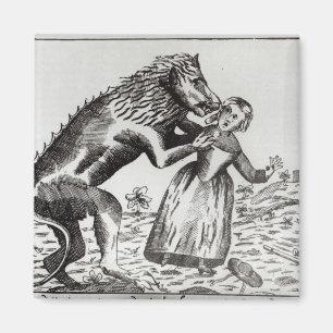 Íman O animal de Gevaudan que ataca uma rapariga