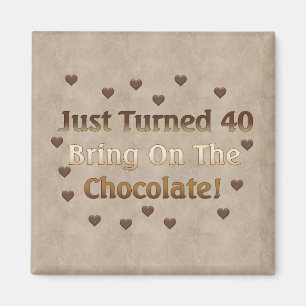 Íman O aniversário de 40 anos significa o chocolate