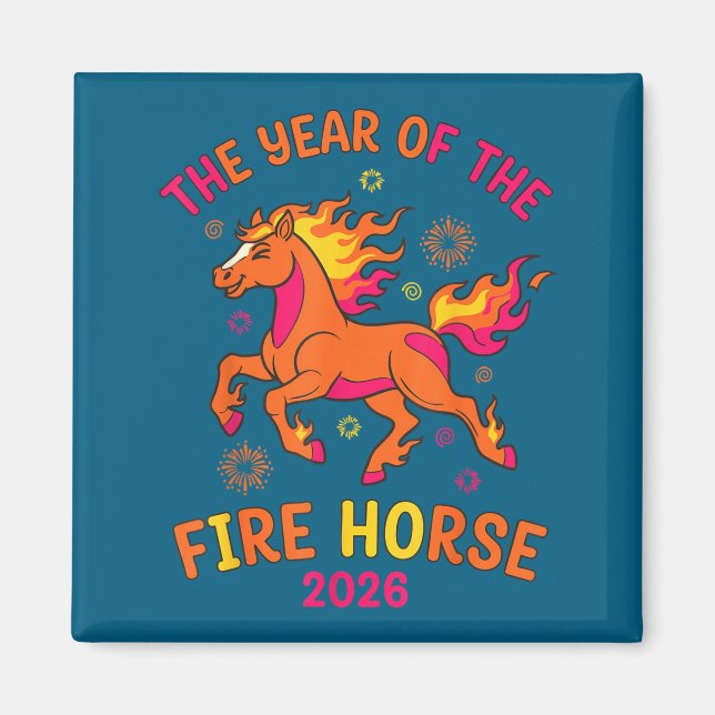 Íman O Ano do Cavalo de Fogo Celebração Design 2026 (Frente)