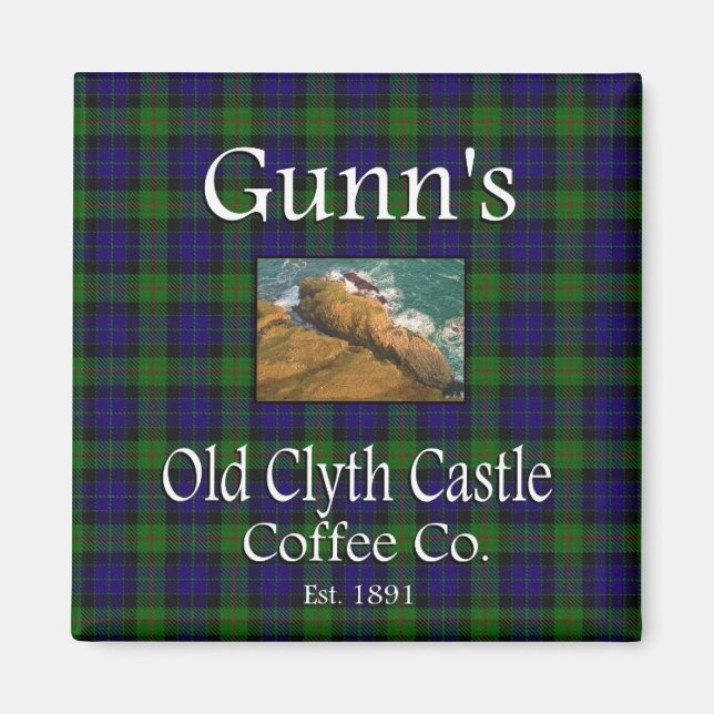 Íman O Antigo Clyth Castle Coffee Co. Magnet de Gunn (Frente)