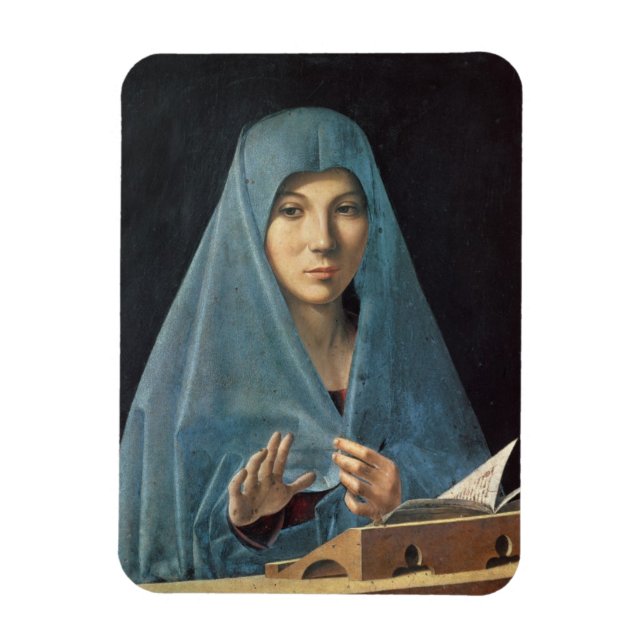 Íman O anúncio, 1474-75 (petróleo no painel) (Vertical)
