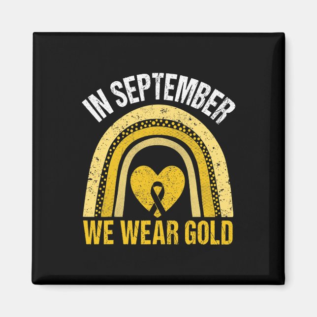Íman O Arco-Íris Em Setembro Vestimos Cancer Dourado Da (Frente)