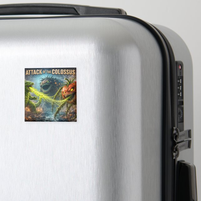 Íman O ataque do mutante Colossus veggie square ma (In Situ (Luggage))
