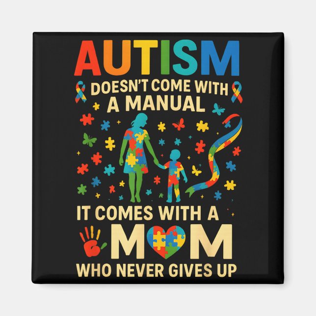 Íman O autismo não vem com conscientização sobre autism (Frente)