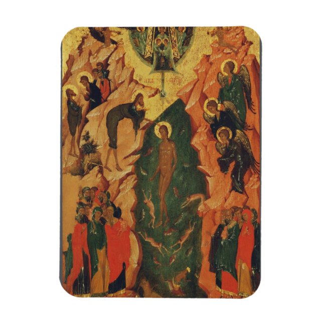 Íman O Batismo de Cristo ícone bizantino (Vertical)