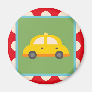 Íman O bebê bonito do tema do transporte do carro caç