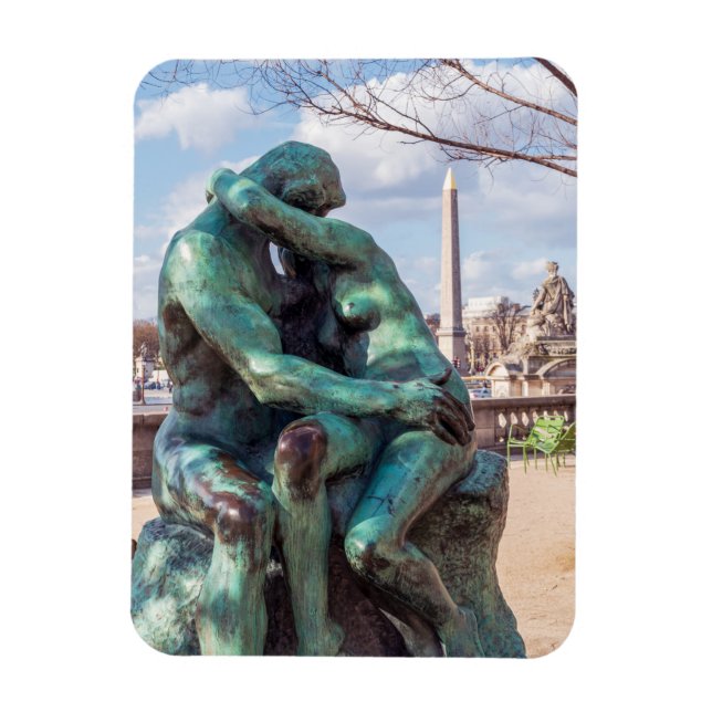 Íman O Beijo de Auguste Rodin nas Tuileries, Paris (Vertical)