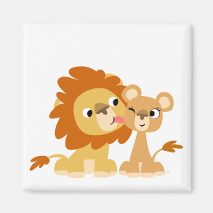 Íman O beijo: Ímã bonito do casal do leão dos desenh