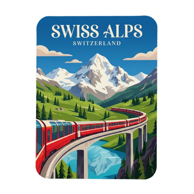 Íman O Bernina Express (Alpes Suíços) Suíça (Vertical)