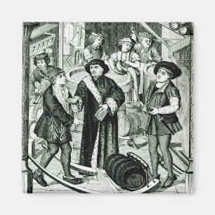 Íman O Bishop de Tournai que recebe o Tithe da cerveja