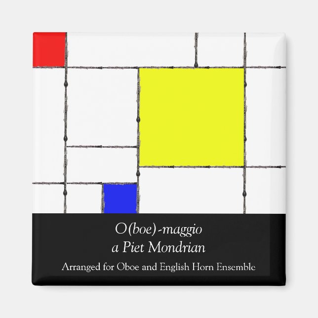 Íman O(boe)-maggio a Mondrian Magnet (Frente)