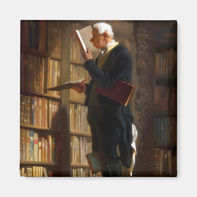 Íman O Bookworm Carl Spitzweg Art (Frente)