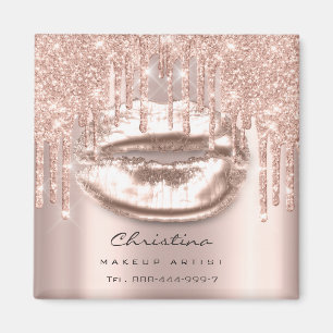 Íman O brilho do maquilhador dos lábios do beijo gotej