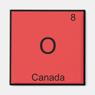 Íman O - Canadá Símbolo de Elemento de Química Divertid