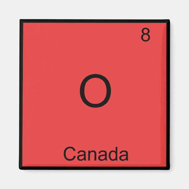 Íman O - Canadá Símbolo de Elemento de Química Divertid (Frente)