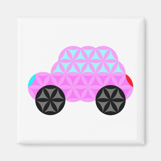 Íman O Carro Da Vida - Forma Sagrada A3.Rosa. (Frente)