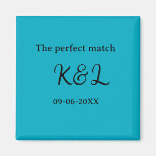 Íman O casal nome letra data azul sim perfeito