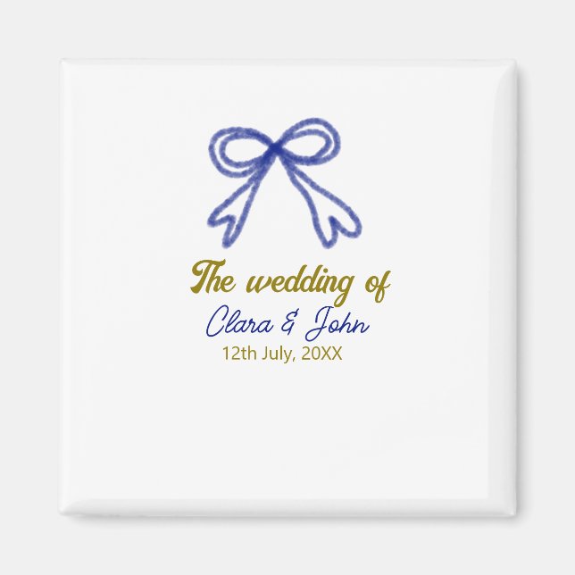 Íman O casamento do casal marinho azul de ouro (Frente)