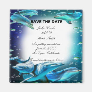 Íman O Casamento Do Golfinho Do Tema De Praia Salva O M