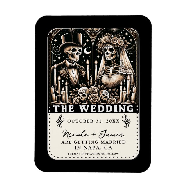 Íman O CASAMENTO Tarot Esqueletos Salvar a Data  (Vertical)