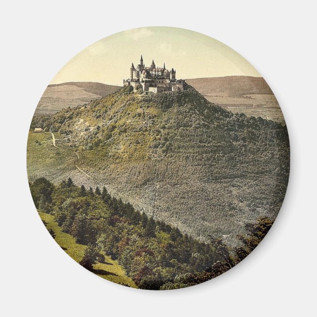 Íman O castelo, Hohenzollern, Alemanha, raro Photochrom (Frente)