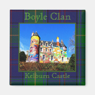 Íman O Castelo Kelburn do Clã Escocês Boyle Foto Tartan