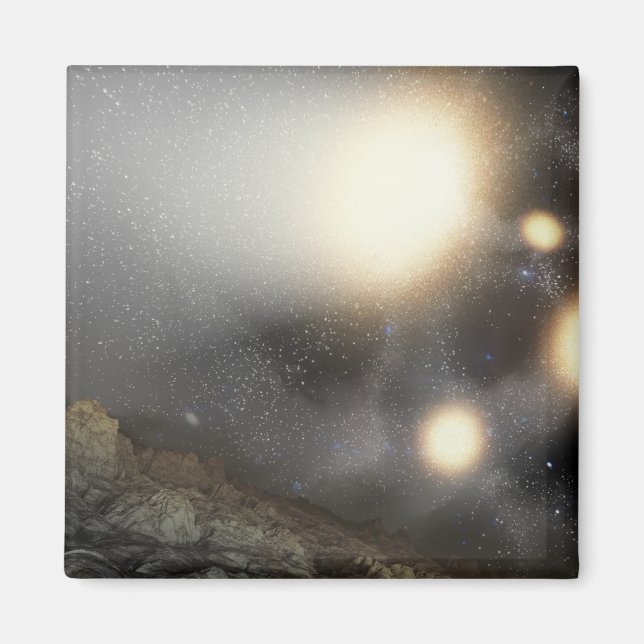 Íman O céu noturno foi visto de um hipotético avião (Frente)